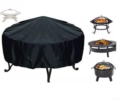 Housse de protection pour brasero ronde et résistante - Étanche - Pour extérieur - Pour meubles de jardin - Noir - 85 x 40 cm