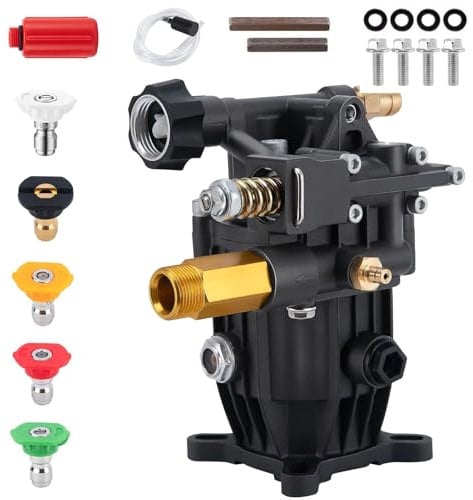 Pompa idropulitrice ad albero orizzontale da 3/4 - 3300 PSI Pompa booster di pressione dell'acqua di ricambio con 5 ugelli e guarnizioni a prova di perdite (compatibile con modelli Honda da 3/4 ad