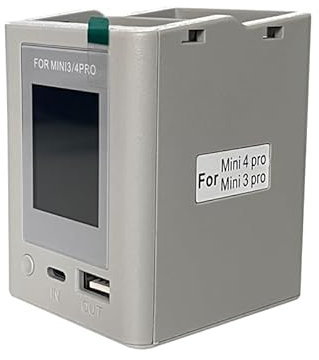 OSTTFOIN Mini 4 Pro Battery Charger Multifunction Display Battery Charging HUB，Drone Accessories,Used for DJI Mini 4 Pro/3Pro/ 3 Series,Charge Two Batteries, Two-Way LCD Charging Hub