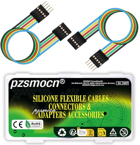 pzsmocn 8Ens/56Pcs Dupont 2,54mm 5Broches Mâle-Femelle Noir | Connectique sans soudure, pour breadboard, arduino, raspberry, projets électroniques divers
