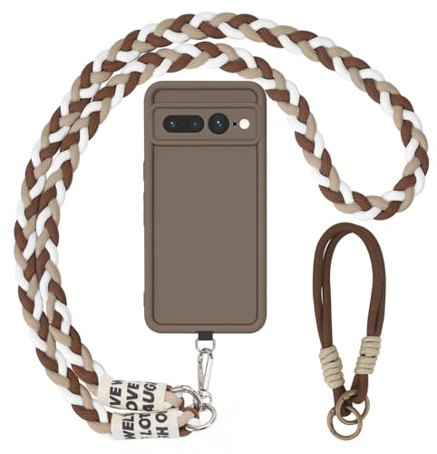 AICISINGN Handyhülle für Google Pixel 7 Pro Hülle mit Band und Armband, Handykette Schutzhülle mit Schnur Kordel zum Umhängen TPU Weiche Cover Case für Google Pixel 7 Pro, 04