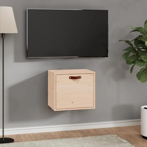 mtlskopl Wandregal 40x30x35 cm Massivholz Kiefer kleines Hängeschrank mit Flexibler Tür Küche Bad Flur Modernes rustikales Design für platzsparende Ordnung