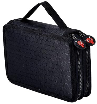 Alksubbm Tragbare Maniküre-Werkzeugtasche mit Griff zur Aufbewahrung von Nagellack, Reisen, Nagellack-Organizer, Nagel-Kits, Organizer, Schwarz