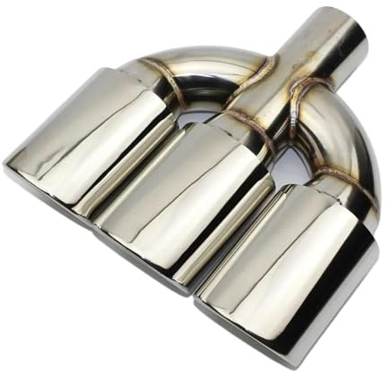 Exhaust Tip Auto Muffler 3-hole Center Exhaust Tailpipe 304 Stainless Steel For Civic (FK8)