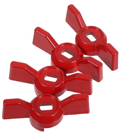 DIYEAH 4 Piezas Manija De VáLvula Repuesto Para VáLvula De Bola | AleacióN De Aluminio, Color Rojo, 4 Piezas, Uso Para Grifo Exterior Y JardíN