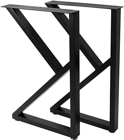 Ausla Pieds de Bureau Pieds de Table Basse en Fer 71 X 45 Cm de Meubles Noirs avec Charge de 220 LB par Pied Coussinets de Pied Réglables Installation Facile pour Tables et Bancs de Bricolage à la