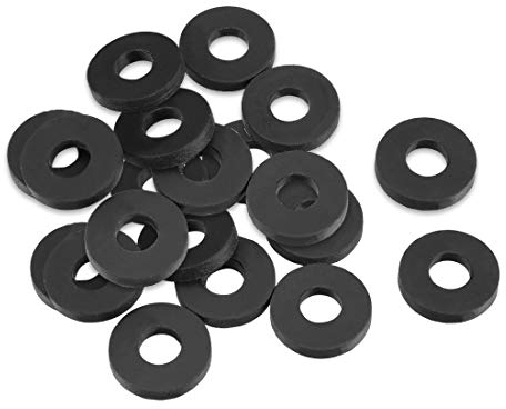 sourcing map 20 Stück Gummi Unterlegscheiben 12 mm Außendurchm. 5 mm Innendurchm. 2 mm Dicke für Wasserschlauch Wasserhahn