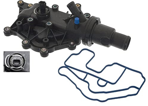 febi bilstein 100233 Thermostat mit Gehäuse, Dichtung und Temperaturschalter , 1 Stück | Kompatibel mit: RENAULT CLIO III, CLIO III Grandtour, FLUENCE, KANGOO / GRAND KANGOO II, KANGOO BE BOP, KANGOO Express