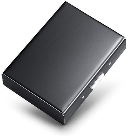 Titulaire de la Carte de crédit Hamosky, étui métal pour carte de visite, protection RFID, porte-monnaie, 6 slots, noir