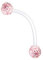 Paula & Fritz® Bauch-nabelpiercing Schwangerschafts-Piercing Glitzerkugeln Bio Flexibler Stab Acrylkugel Bauch-Piercing Nabel rot