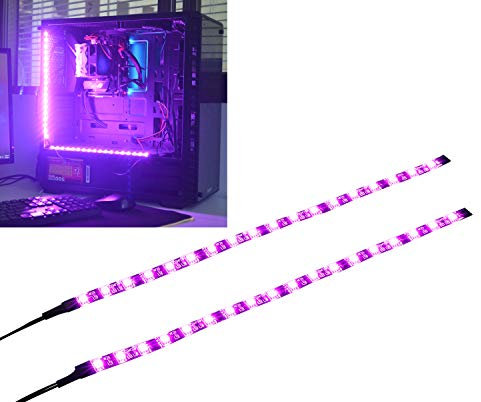 Ubanner PC LED Flexible Light Strip Computer Lighting Pink with Magnetic for PC Case Computer Lighting Kit