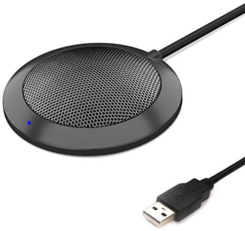 Conference USB Microphone, Computer Desktop Mic with LED Indicator, TKGOU Plug & Play Omnidirectional Condenser PC Laptop Mics for Online Meeting,Class,Skype,Recording,Chatting,Zoom,(Windows/Mac OS X)