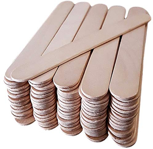 50 Wooden Lollipop Sticks Jumbo Natural Craft 150mm X 19mm - Lolly Plant Labels - Wood Craft - Garden - Structures Smooth Premium Quality Wide Large Stick