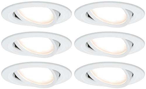 Paulmann Einbauleuchte LED Coin Nova rund 6,5W Weiß 6er-Set schwenkbar 3-Stufen-Dimmbar IP23 sprühwassergeschützt