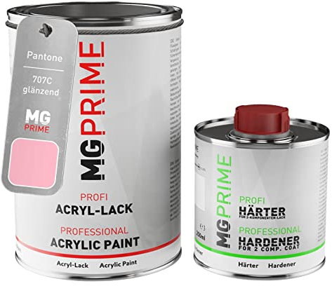 MG PRIME Pantone 707C Red brillant peinture acrylique 1,5 Litres / 1500 ml durcisseur inclus