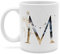 printplanet - Tasse mit Buchstabe: M - Kaffeebecher, Mug, Becher, Kaffeetasse, Beidseitiger Druck - Farbe Weiß