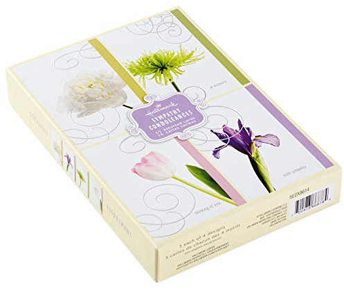 Hallmark Cartes de condoléances assorties (fleurs, 12 cartes et enveloppes)