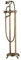 Wannenarmatur Antike Freistehende Badewannenarmatur mit Handbrause, Messing Wannenbatterie Bodenmontage Badewanne Wasserhahn Doppelter Griff Wannenmischer,Antique d
