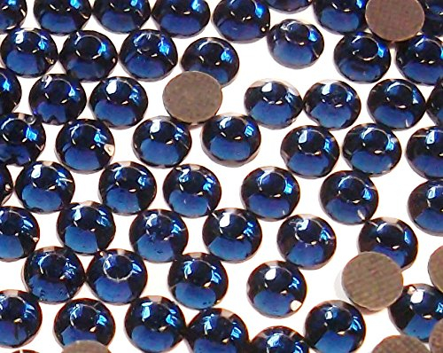 Perlin Hotfix 5mm Flatback Rückseite Strasssteine SS20 1440 Stück Glas Steine Runde Kristall Edelsteine 4,4~5mm (Blau Montana)