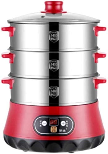 JWCN Steamer Elettrico in Acciaio Inox Elettrico 800W con Timer di 80 Minuti BPA BPA BPA Cestino impilabile Gratuito e Base di Moda ad Alta Potenza Uptodate