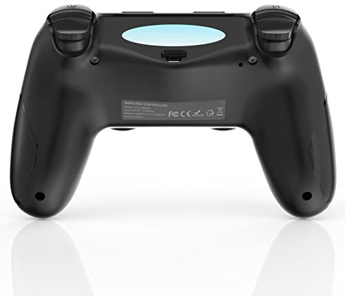 YCCTEAM Manette sans Fil pour P-4, Contrôleur sans Fil pour P4, 1000mAh Fonctions Audio à Double Vibration/Pavé Tactile/Gyroscope à 6 Axes/Prise Audio 3,5 mm Compatible avec P-4/Pro/Slim/PC