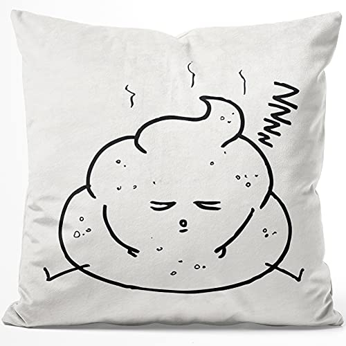 JUNIWORDS Kissen, Kackhaufen Müde, 40 x 40 cm, Flauschig Samtweich Weich