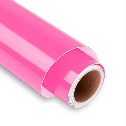 Rouleau de vinyle permanent pour Cricut – 30,5 cm x 1,5 m – Rouleau de vinyle autocollant d'extérieur pour décoration de fête, autocollant de voiture – Rose vif