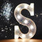 Pooqla LED Marquee Letter Lights, Light Up Silver Letters Glitter Alphabet Letter Sign Battery Powered for Night Light Birthday Party Wedding Girls Gifts Home Bar Christmas Decoration, Silver Letter S