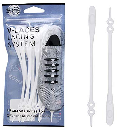 ZOUIQSS Elastische Schnürsenkel ohne Bindung für Kinder und Erwachsene, am besten für Sneaker (Weiß)