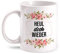 Fashionalarm Tasse Heul doch Wieder beidseitig Bedruckt mit lustigem Spruch & Blumen Motiv als Geschenk-Idee für Freunde Kollegen Arbeit, Weiß 330ml