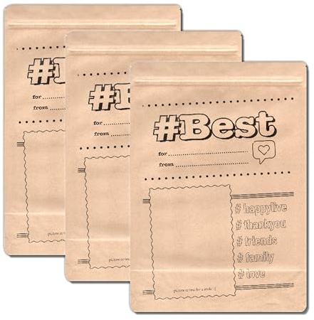 3 X amnatu Geschenktüten Papier als Geschenkverpackung od. Versandtaschen - individualisierte Geschenktaschen für Geschenke, Geldgeschenke od. Gutscheine