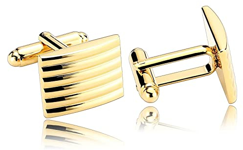 Brautvater Manschettenknöpfe, Rechteck Manschettenknöpfe für Herren aus Gold Edelstahl Geburtstags Geschenke