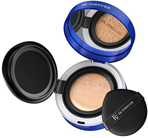 Air Cushion Foundation, FV BB Cream CC Cream Flüssige Grundierung,Concealer mit natürlicher Deckkraft, feuchtigkeitsspendend, ölkontrollierend lang anhaltender, gleichmäßiger Hautton für trockene Haut