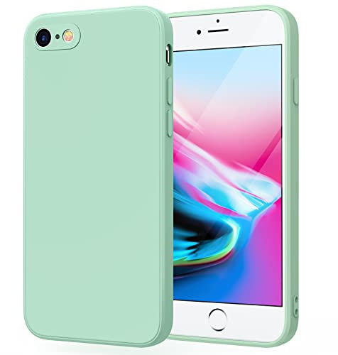 AK Custodia per iPhone SE 3/2 (Modello 2022/2020), iPhone 8/7 Cover, Custodia Protettiva Completa in Silicone Liquido Ultra Sottile con Rivestimento in Morbido Tessuto in Microfibra