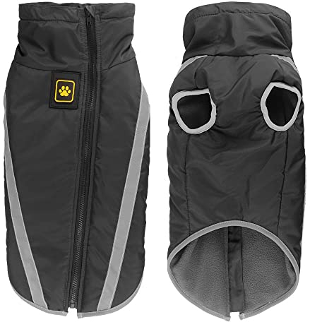 Idepet Wasserdichter Hundemantel Winter Warme Jacke, Winddichte Haustierkleidung Hundejacke Outfit für kleine mittelgroße Hunde mit Geschirrloch XL-6XL