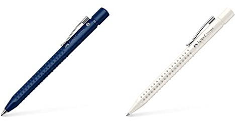 Faber-Castell 144163 - Kugelschreiber Grip 2011, Mine XB, klassik blau, dokumentenecht, 1 Stück & 243908 - Kugelschreiber Grip 2010, Mine M, coconut milk, 1 Stück
