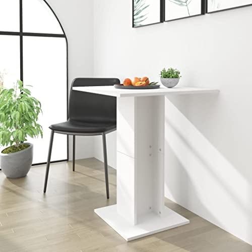 WIFESE Bistrotisch 60x60x75 cm Holzwerkstoff Kleiner Tisch Stehtisch KüChentisch Stehtische Bartisch KüChe Bistrotisch KüCheninsel Kleiner Esstisch Wandtisch Stehtisch Outdoor Bar Tisch Weiß