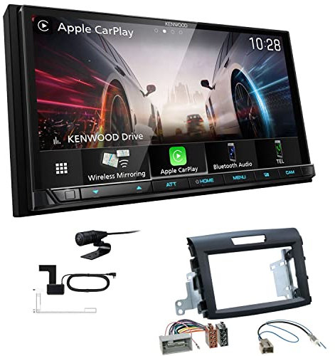Kenwood DMX8021DABS 2-DIN Autoradio kompatibel mit WiFi Apple CarPlay Android Auto Bluetooth DAB+ USB-C passend für Honda CR-V IV ab 2012 Rubbertouch schwarz