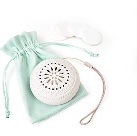 Aroma Promise Mini Desk Diffuser for Office, Fresh Scent, White, Cotton Pad, 4 Hour Runtime