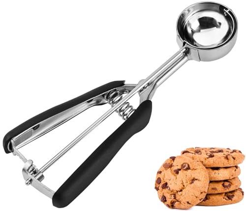 JUNADAEL J Cookie Scoop 1.5 Tbsp, 1.5 Tablespoon Cookie Scoops for Baking, Ice Cream Scoop, Comfortable Grip, Non-Slip, For Cookies Melon Ball Meatball Ice Cream Muffin
