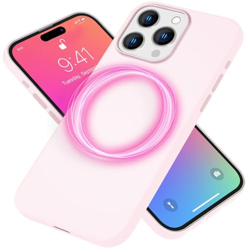 NALIA Magnet Silikonhülle für iPhone 15 Pro - MagSafe kompatibel & Liquid Silicone - SLIQ (Soft-Touch Schutz & Mikrofaser Innen) - Marke aus Berlin, Farbe:Pink
