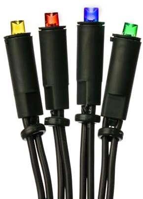 hellum LED-Lichterkette innen, 220V strombetrieben Lichterkette bunt 100er LEDs, beleuchtete Länge 1435m, Kabel grün Wohnzimmer Dekoration Weihnachtsbaum IP20 Stecker für Innen 150339