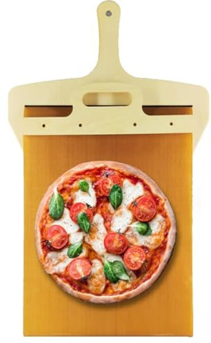 Ataoyus Pala scorrevole per pizza, pala scorrevole per pizza, pala per pizza scorrevole, pala per pizza con manico antiaderente che trasmette perfettamente la pizza