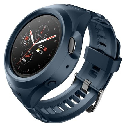 Dexnor Funda para Samsung Watch Active 2 (44 MM), [Banda Ajustable Integrada] Protección de Grado Militar Resistente de Silicona Suave Mate con Correa para Samsung Watch Active 2 - Azul marino