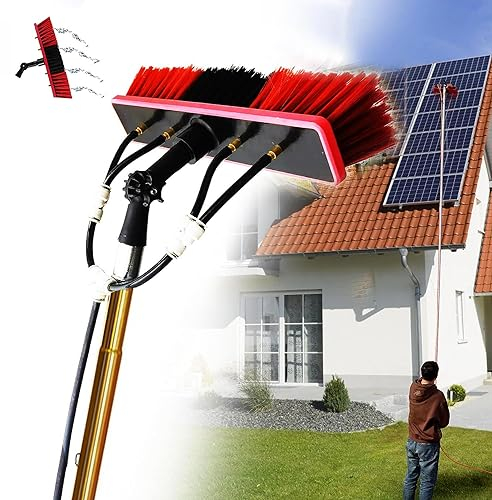 Limpieza Placas fotovoltaicas Cepillo de Limpieza Telescopico, 6m Herramienta de Limpieza de Ventanas Altas para Limpie Extensible para Paneles solares fotovoltaicos Cepillo de Lavado de Coches
