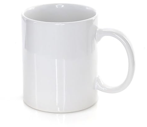 Tasse à sublimer de 350 ml. Design blanc spécialement conçu pour la sublimation. Vous pouvez transférer toutes sortes de motifs en couleur. Chaque tasse est présentée dans une boîte individuelle