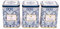 Nobel Blue Floral Pattern Design Canister Tin (Large Square Tea,Sugar,Coffee)