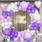 Unisun Kit Arco Palloncini Viola Bianchi, 147 Pezzi Ghirlanda Palloncini Viola Bianco Pastello con Palloncini Foil a Cuore per Feste Compleanno Deco Matrimonio Anniversario Baby Shower Fidanzamento