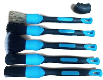 Preimum Auto Detailing Pinsel Set - 5 Pack Auto Detail Kit für Automotive, weiche bis Feste Bürsten zum Reinigen und Polieren für Innenraum, Außen, Armaturenbrett, Felgen, Lüftungsschlitz, Sitz,