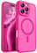 CANSHN Magnetic for iPhone 16 Pro Max Case, Upgraded [Full Camera Protection] [Compatible with Magsafe] [Translucent Matte] Shockproof Protective Phone Case for iPhone 16 Pro Max 6.9 - Hot Pink
